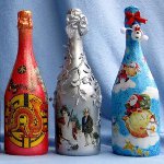 Novogodišnja decoupage boce