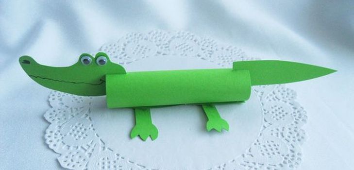 Krokodil od papira u boji s vlastitim rukama