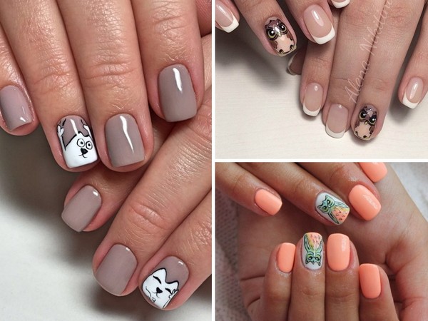 Nail art na jednom noktu - jesen trend-2016