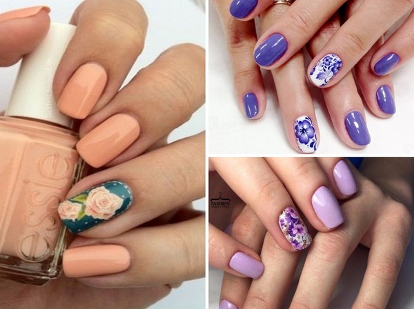 Nail art na jednom noktu - jesen trend-2016