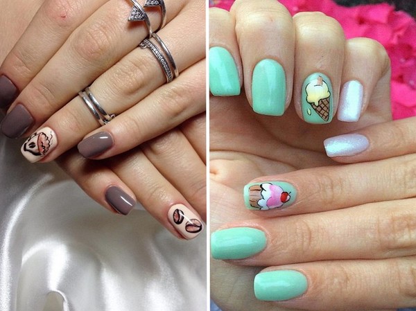 Nail art na jednom noktu - jesen trend-2016