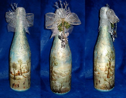 Decoupage šampanjca za Novu godinu