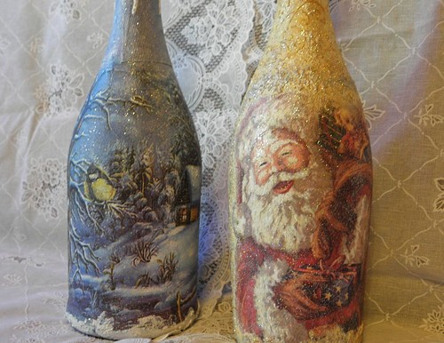 Decoupage šampanjca za Novu godinu