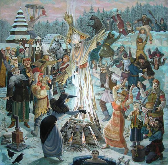 Kako crtati Shrovetide? Nacrtajte proljetni praznik s djecom