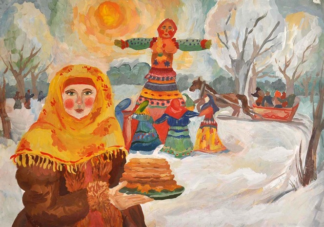 Kako crtati Shrovetide? Nacrtajte proljetni praznik s djecom