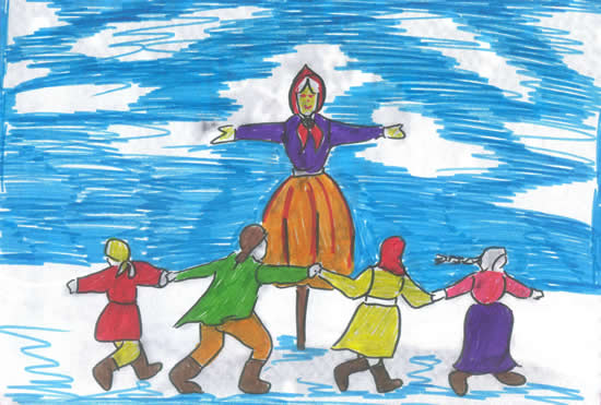 Kako crtati Shrovetide? Nacrtajte proljetni praznik s djecom