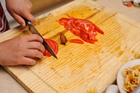 Fotografija recept za salatu od prženih patlidzanata s rajčicama
